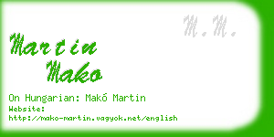 martin mako business card